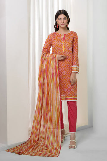 Bonanza Satrangi Orange Lawn Suit Rsk223p51 Eid Pret 2022 Online Shopping